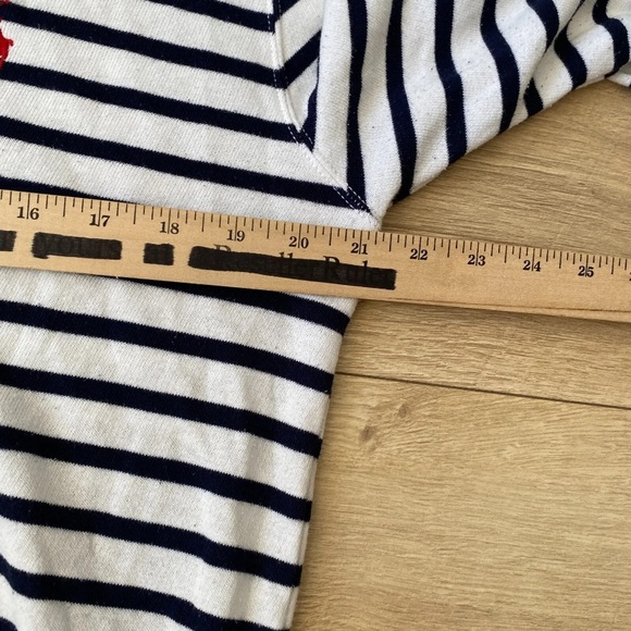 Polo Ralph Lauren Sweatshirt Jumper Top Striped Navy Blue White Size Medium - Picture 5 of 8